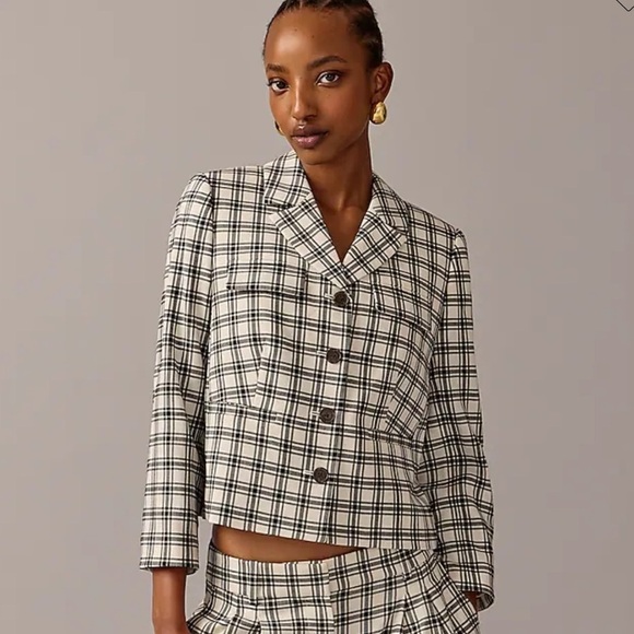 J crew Collection blazer-jacket in plaid Italian city wool blend